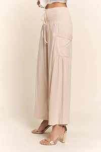 J.NNA Smocked Waist Boho Wide Leg Pants with Pockets - Update AvenueBoho VibesTrendsi10010060209155910010060209155986afdb01 - 33a2 - 4953 - 8ddc - da21f84acbc2 - MaxLight Beige