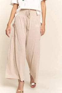 J.NNA Smocked Waist Boho Wide Leg Pants with Pockets - Update AvenueBoho VibesTrendsi10010060209155910010060209155979db422a - daa3 - 42e8 - 96c6 - a9c4b93110da - MaxLight Beige