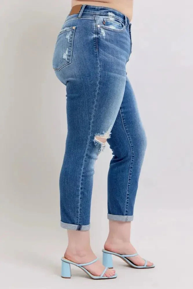 Judy Blue Full Size Button Fly Distressed Jeans with Pockets Plus Size - Update AvenueVacation StyleTrendsi100100679181673100100679181673749fd52b - 5904 - 41f2 - ad45 - 70a151504cca - MaxMedium
