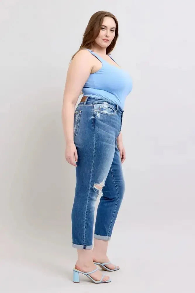 Judy Blue Full Size Button Fly Distressed Jeans with Pockets Plus Size - Update AvenueVacation StyleTrendsi100100679181673100100679181673be70d2c4 - 7fcb - 4acb - 9e01 - 0a7a8acde0ee - MaxMedium