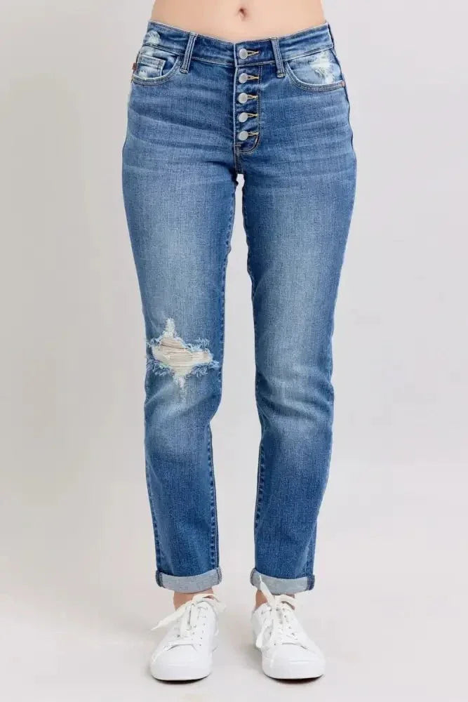 Judy Blue Full Size Button Fly Distressed Jeans with Pockets Plus Size - Update AvenueVacation StyleTrendsi10010067918167310010067918167315ca5c7d - c34f - 4824 - b739 - b0d17ff3b953 - MaxMedium