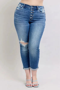 Judy Blue Full Size Button Fly Distressed Jeans with Pockets Plus Size - Update AvenueVacation StyleTrendsi100100679181673100100679181673b7bd47b3 - baf4 - 4adf - a6db - fbfdf9d7103d - MaxMedium