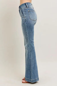Judy Blue Full Size High-Waist Flare Denim Jeans with Front Seam Detail Plus Size