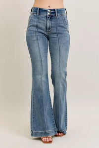 Judy Blue Full Size High-Waist Flare Denim Jeans with Front Seam Detail Plus Size