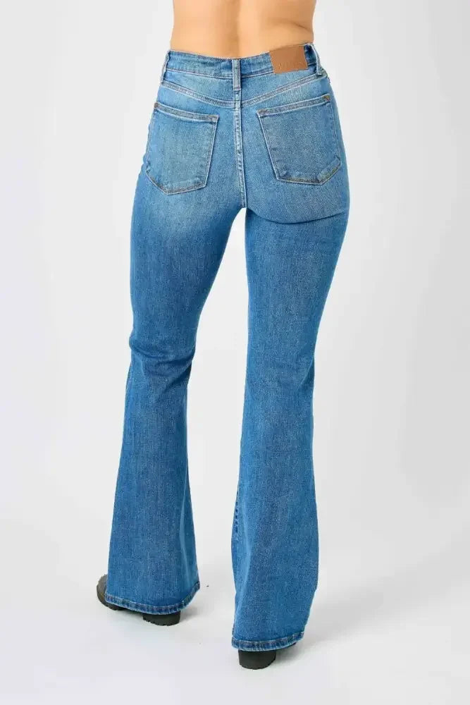 Judy Blue Full Size High-Waisted Classic Flare Jeans Plus Size