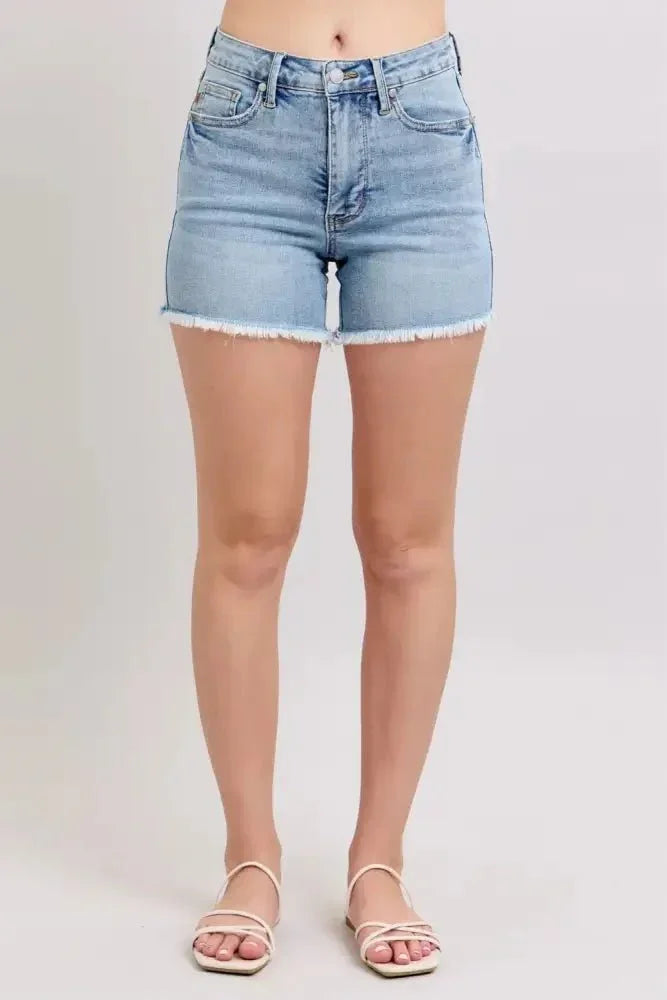 Judy Blue Full Size Tummy Control Raw Hem Denim Shorts Plus Size - Update AvenueVacation StyleTrendsi100100543381629100100543381629e73871e8 - b536 - 4db5 - 8281 - 7bd58bf4cd17 - MaxLight