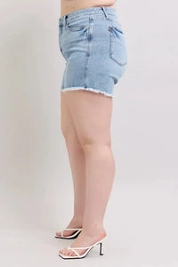 Judy Blue Full Size Tummy Control Raw Hem Denim Shorts Plus Size - Update AvenueVacation StyleTrendsi100100543381629100100543381629d53a401c - 76e5 - 4a8e - 991d - 562ecc4566d4 - MaxLight