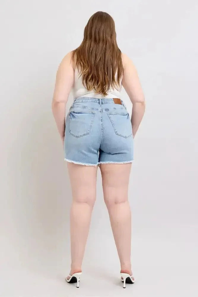 Judy Blue Full Size Tummy Control Raw Hem Denim Shorts Plus Size - Update AvenueVacation StyleTrendsi1001005433816291001005433816297c8ed913 - e441 - 4586 - 93f2 - 862e8b3950cf - MaxLight