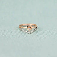 Knotted Heart Shape Inlaid Zircon Ring