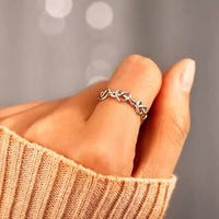 Knotted Hearts 925 Sterling Silver Open Ring