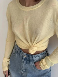 Knotted Long Sleeve T-Shirt - Update AvenueT-ShirtsTrendsi1001004321922451001004321922451ad8b36ff4544cc18a2b6d051ab95486 - Max - OriginPastel Yellow