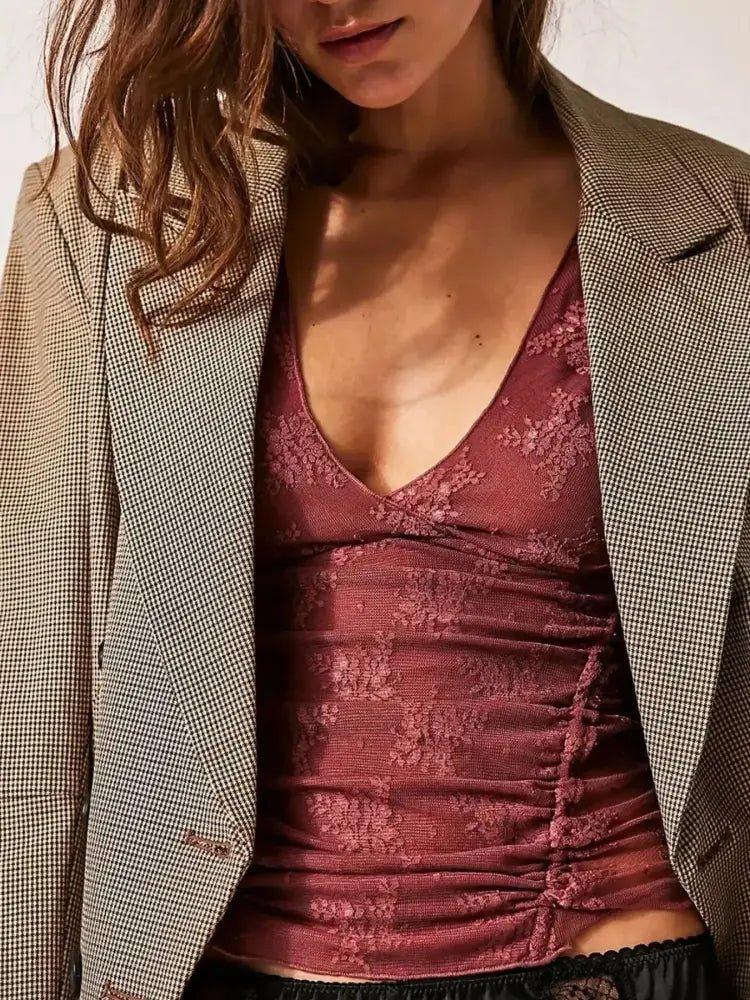 Lace Cap Sleeve Ruched T-Shirt - Update AvenueT-ShirtsTrendsi100100500469152100100500469152f58607e6 - f578 - 4420 - a977 - f2409dfcfd79 - Max - OriginRed