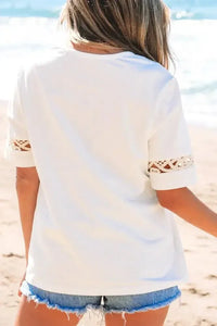 Lace Crochet Crew Neck Casual T Shirt - Update AvenueT-ShirtsTrendsi1001009243450471001009243450478208da91 - 2056 - 4799 - b57c - 165d560e3430 - Max - OriginWhite