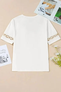 Lace Crochet Crew Neck Casual T Shirt - Update AvenueT-ShirtsTrendsi1001009243450471001009243450473711f473 - 200d - 4178 - 9329 - 75b6af58e91d - Max - OriginWhite