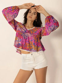 Lace Detail Printed Balloon Sleeve Top - Update AvenueT-ShirtsTrendsi100100238951142100100238951142f4706a7a - 22d6 - 4f0f - baaa - 36f62f031885 - Max - OriginFuchsia Pink
