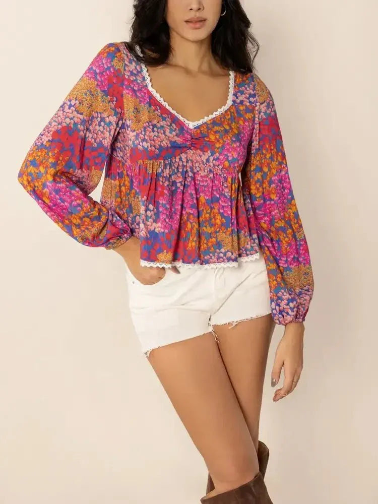 Lace Detail Printed Balloon Sleeve Top - Update AvenueT-ShirtsTrendsi100100238951142100100238951142f9d9e631 - 643e - 4acf - a95c - c119d7c82e1f - Max - OriginFuchsia Pink
