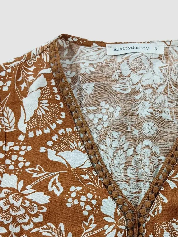 Lace Detail Printed Short Sleeve Midi Dress - Update AvenueBoho VibesTrendsi10010007527182410010007527182439117f20 - 2378 - 40ad - a616 - 2ff08453d728 - Max - OriginCamel