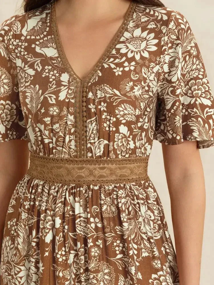 Lace Detail Printed Short Sleeve Midi Dress - Update AvenueBoho VibesTrendsi10010007527182410010007527182447cb856f - f39f - 440f - 9e0c - 32c3045a4600 - Max - OriginCamel