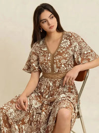 Lace Detail Printed Short Sleeve Midi Dress - Update AvenueBoho VibesTrendsi1001000752718241001000752718244288bed8 - 32ae - 4fb9 - a852 - 57c0431c22c7 - Max - OriginCamel