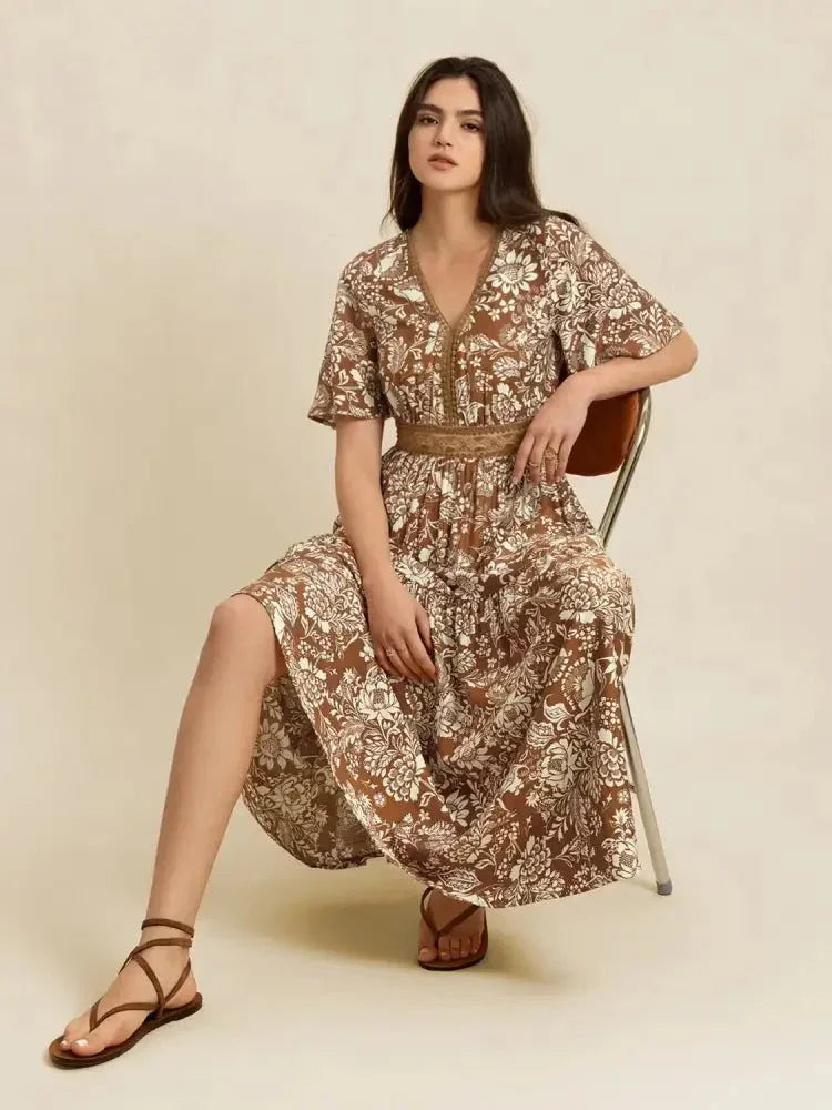 Lace Detail Printed Short Sleeve Midi Dress - Update AvenueBoho VibesTrendsi10010007527182410010007527182465608482 - aad6 - 469f - 8a20 - 00747cc8d738 - Max - OriginCamel