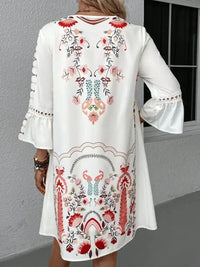 Lace Detail Printed Three - Quarter Sleeve Dress - Update AvenueVacation StyleTrendsi10010056868172510010056868172505bb425c - a3de - 47a9 - a181 - 0f1aca7540aa - MaxDeep Red