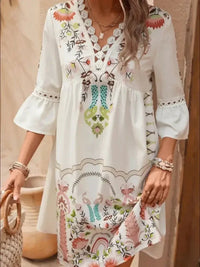 Lace Detail Printed Three - Quarter Sleeve Dress - Update AvenueVacation StyleTrendsi100100568682510100100568682510f4e6cd10 - 267a - 4a95 - 94bc - 1cc4e1e64f4d - MaxApricot