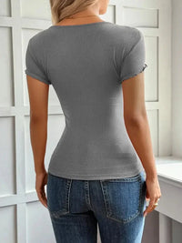 Lace Detail Short Sleeve T-Shirt - Update AvenueT-ShirtsTrendsi100100633642599100100633642599fb8f4f1e4b284574bcde2ff0401b1b15 - Max - OriginGray