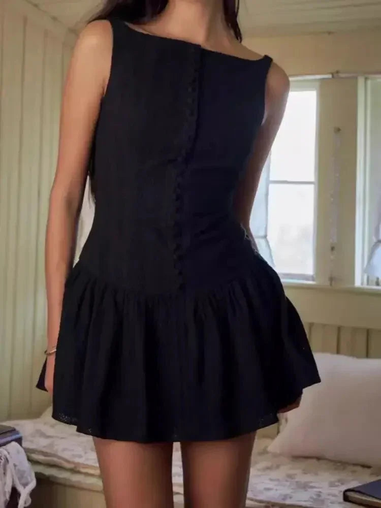 Lace Detail Sleeveless Mini Dress - Update AvenueTrendsi1001001470734521001001470734527946352a5c5d420b840e340e122df8b9 - Max - OriginBlack