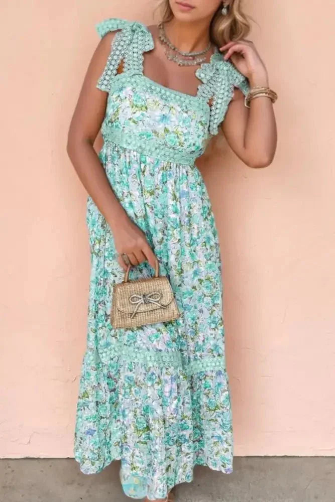 Lace Detail Square Neck Floral Dress - Update AvenueEffortless Elegance: DressesTrendsi100100794581302100100794581302143efd56 - 400e - 44a4 - b7b7 - f06c637d7d24 - Max - OriginTurquoise