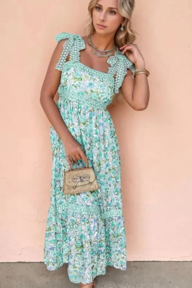Lace Detail Square Neck Floral Dress - Update AvenueEffortless Elegance: DressesTrendsi100100794581302100100794581302e86056dd - f05d - 42ce - b931 - ac896a5c99c8 - Max - OriginTurquoise