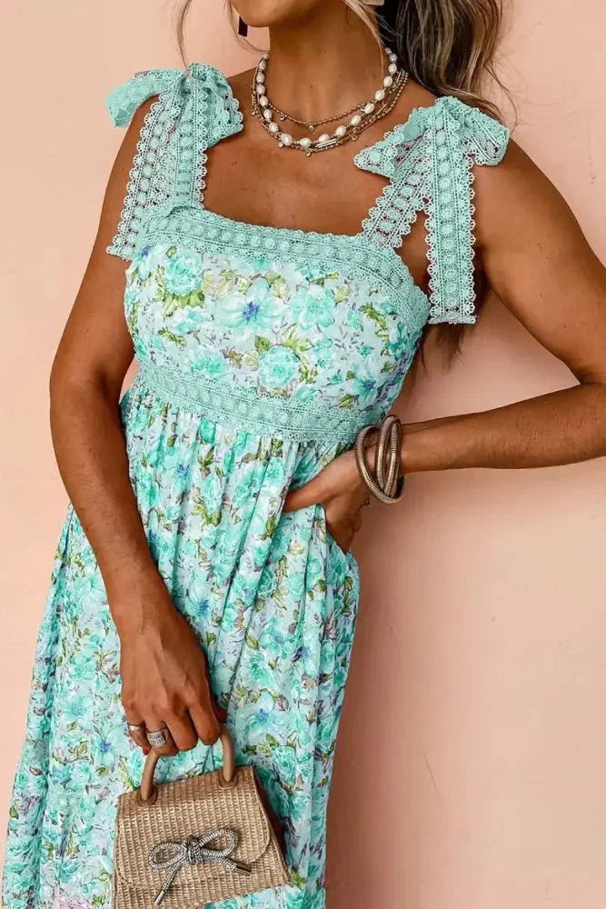 Lace Detail Square Neck Floral Dress - Update AvenueEffortless Elegance: DressesTrendsi1001007945813021001007945813024d57f74e - d426 - 4652 - 8f0e - f6c53326430a - Max - OriginTurquoise