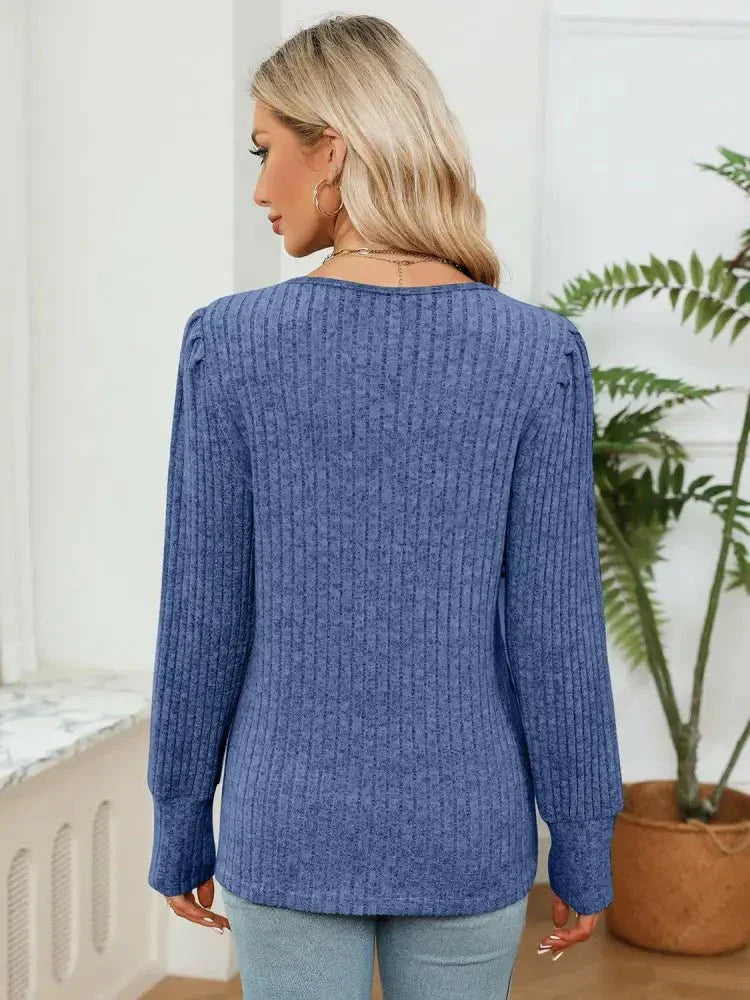 Lace Detail V - Neck Ribbed Blouse - Update AvenueTrendsi1001011539226691001011539226693904ddef0b544e8f99799d542dcc8810 - MaxCobalt Blue