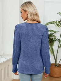Lace Detail V - Neck Ribbed Blouse - Update AvenueTrendsi1001011539226691001011539226693904ddef0b544e8f99799d542dcc8810 - MaxCobalt Blue