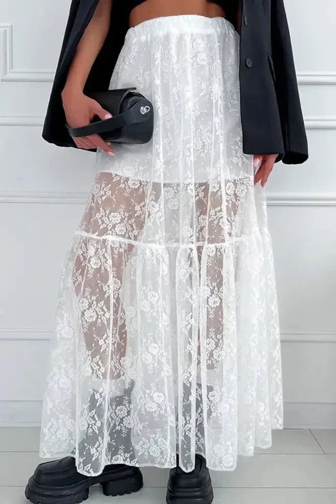 Lace Elastic Waist Maxi Skirt - Update AvenueBoho VibesTrendsi1001009432310171001009432310175010376e - 533a - 4e87 - a25b - 649619b26ede - MaxWhite