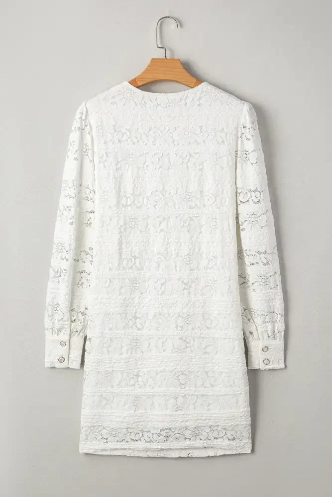 Lace Long Sleeve Mini Dress