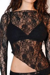 Lace Long Sleeve Sheer Crop Top - Update AvenueT-ShirtsTrendsi100100846444958100100846444958c10e2798 - a1d4 - 49ff - 82f6 - 597f27783648 - Max - OriginBlack