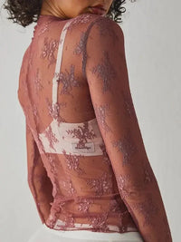 Lace Mock Neck Long Sleeve Blouse - Update AvenueTrendsi100100084119724100100084119724f64a8921 - 7cf2 - 41e1 - a2ec - c2008ba74cd5 - MaxDark Brown