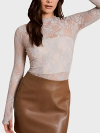 Lace Mock Neck Long Sleeve Top - Update AvenueTrendsi1001006910451191001006910451196b0929e3 - eb4a - 4b09 - 980b - c5362feebbe9 - MaxLight Gray