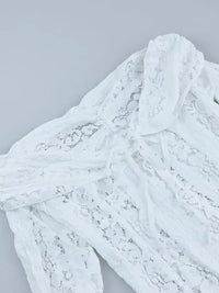 Lace Off-Shoulder Flounce Sleeve Maxi Dress