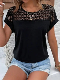 Lace Round Neck Short Sleeve T-Shirt - Update AvenueT-ShirtsTrendsi100100142391121100100142391121d95963c0 - 4ab1 - 4c10 - 8dca - 7473cf1455a0 - Max - OriginBlack