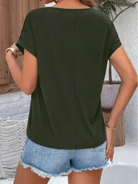 Lace Round Neck Short Sleeve T-Shirt - Update AvenueT-ShirtsTrendsi100100142391554100100142391554268da5a4 - 3547 - 44da - 975d - e5dd81831570 - Max - OriginArmy Green