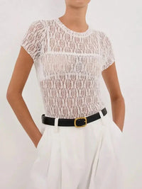Lace Round Neck Short Sleeve Top - Update AvenueT-ShirtsTrendsi1001001820017151001001820017159a353d60 - 7db5 - 4f11 - a942 - a8b8dd47215d - Max - OriginWhite