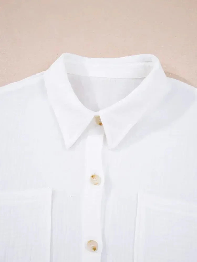 Lace Sleeve Button Down Shirt - Update AvenueTrendsi100100871347601100100871347601129a14aedc2949fb985a2689ee20786a - Max - OriginWhite
