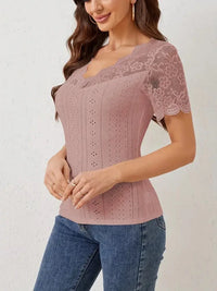 Lace Trim Eyelet Embroidered Summer T-Shirt - Update AvenueT-ShirtsTrendsi10010059468505010010059468505003a5439696f74f8b9bf408e90113640b - Max - OriginDusty Pink
