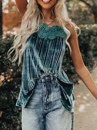 Lace Trim Pleated Cami - Update AvenueTrendsi1001006515510331001006515510334038ca23 - a475 - 4e6f - b988 - ce5433ab7ada - Max - OriginTurquoise