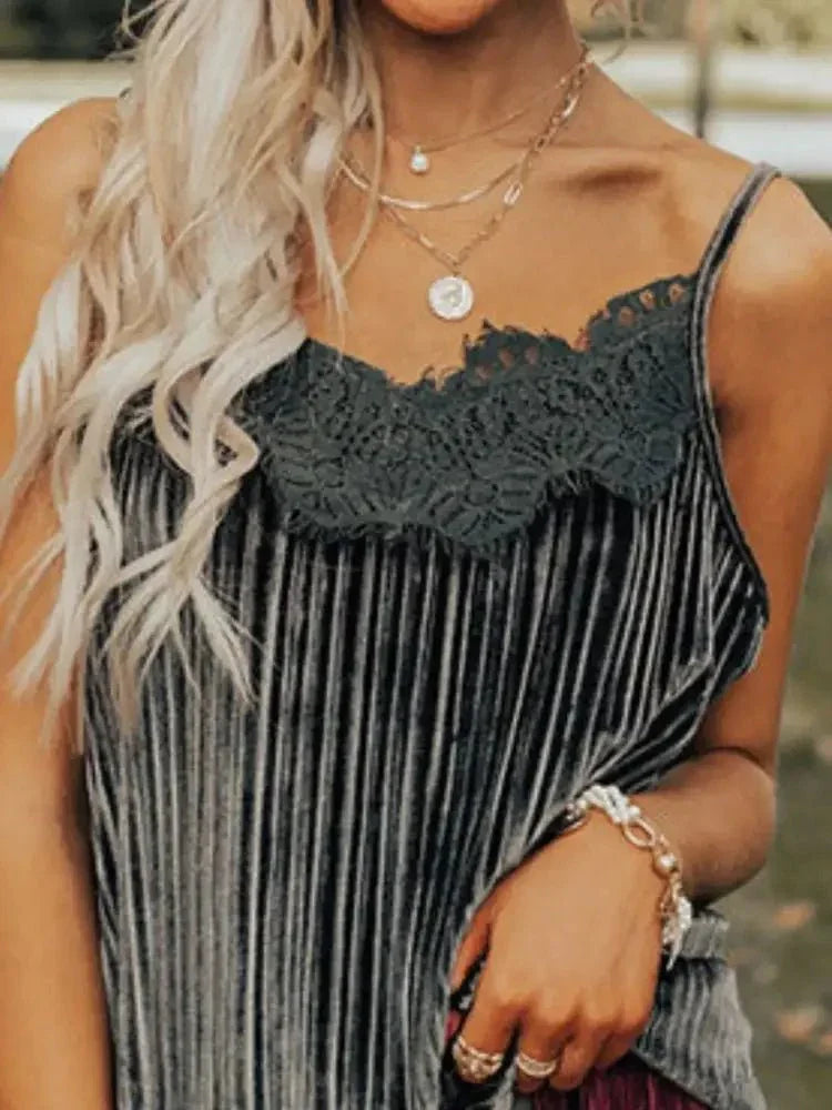 Lace Trim Pleated Cami - Update AvenueTrendsi100100651551855100100651551855451d75bb - 63f7 - 4e45 - 8a88 - e39911541d61 - Max - OriginDark Gray