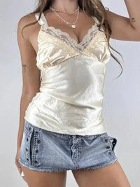 Lace Trim V - Neck Satin Cami Top - Update AvenueTanks & CamisTrendsi1001007646218501001007646218509c3bc1b4 - 6065 - 4091 - ae5f - a5b92375eab5 - Max - OriginPastel Yellow