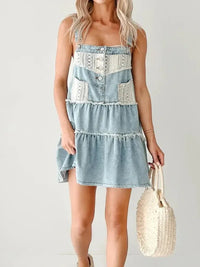 Lace - Trimmed Tiered Denim Mini Dress - Update AvenueDenim Dresses & SkirtsTrendsi100100975983876100100975983876b8c1a7be78aa4869b5ea569fb9b87d7d - Max - OriginLight Blue