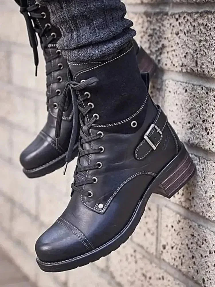 Lace - Up Block Heel Boots - Update AvenueTrendsi100600657721780100600657721780Lace - Up Block Heel BootsBlack