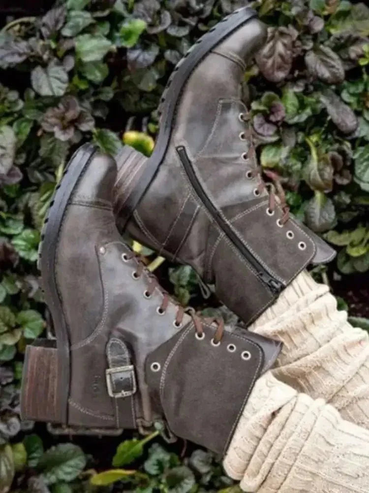 Lace - Up Block Heel Boots - Update AvenueTrendsi100600657721917100600657721917Lace - Up Block Heel BootsChocolate